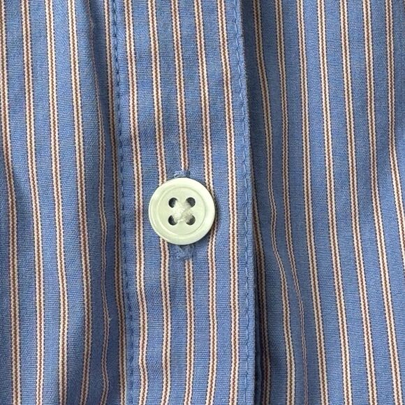 Ann Taylor Pin Striped Women’s Size 14 Sleeveless Button Up Blouse Shirt Work - Picture 4 of 11